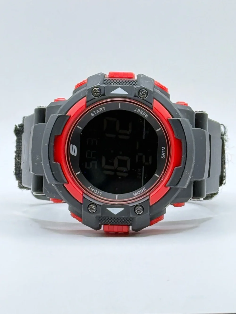 Skechers Men's Sr1038 Digital Display Black/Red Watch 53mm Case VelcroBand